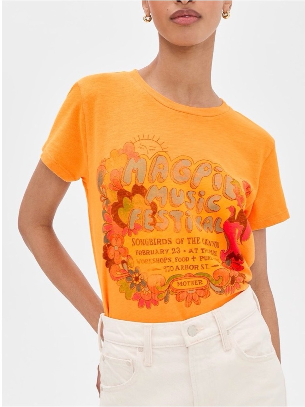 MOTHER Orange Magpie Magic Music Festival' Graphic Tee Sz XL